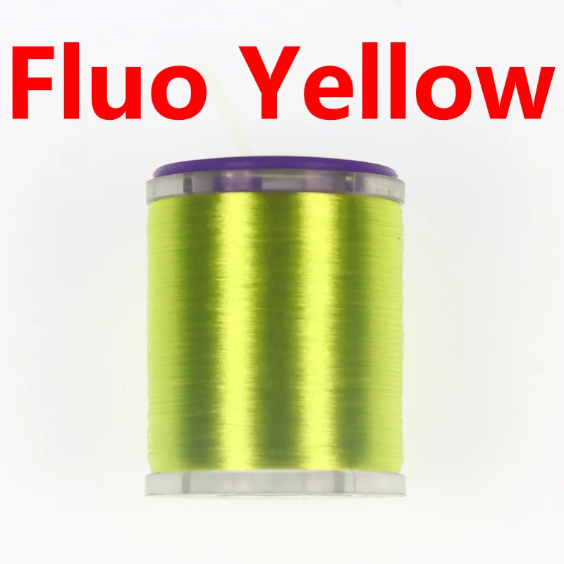 Fluro Yellow Wifreo 75D тонкая высокая Растяжимая нить для завязывания мушек со стандартной двухфланцевая катушка Вощеная завязывающая нить для Nymph сухих влажных мух - Цвет: Fluro Yellow