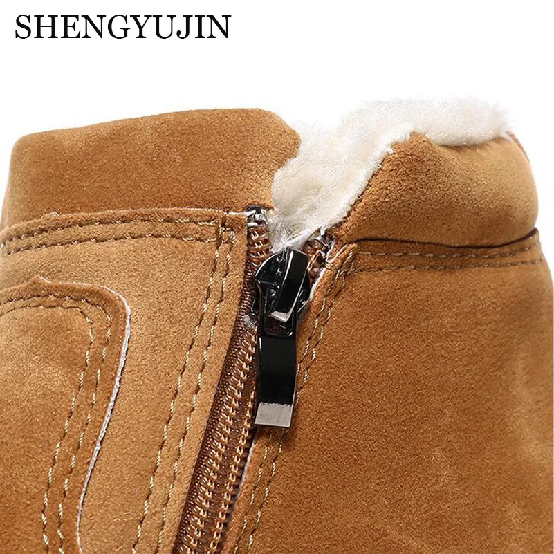 SHENGYUJIN/2019 г. Новые теплые зимние ботинки мужская повседневная обувь на молнии