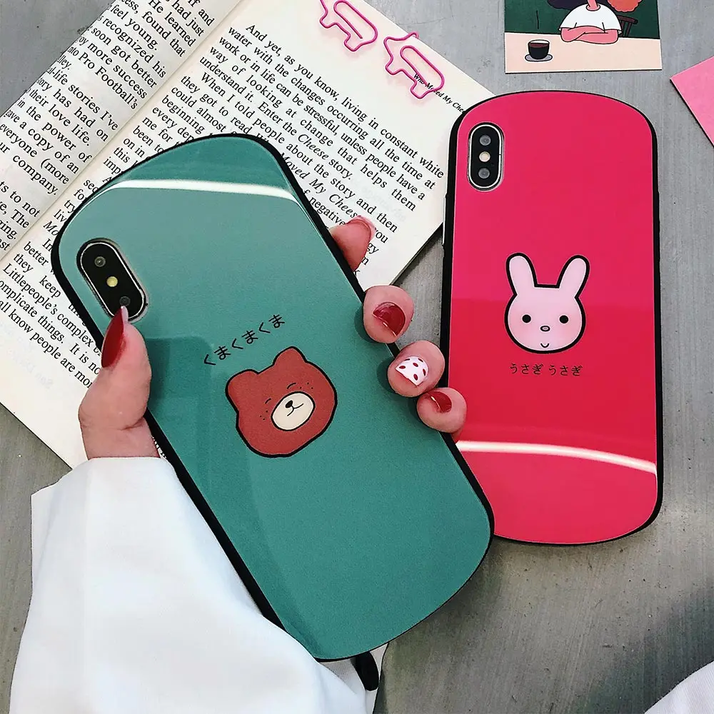KISSCASE прекрасный кролик медведь Phoene чехол для iPhone 7 6 6S 8 Plus X овальной формы