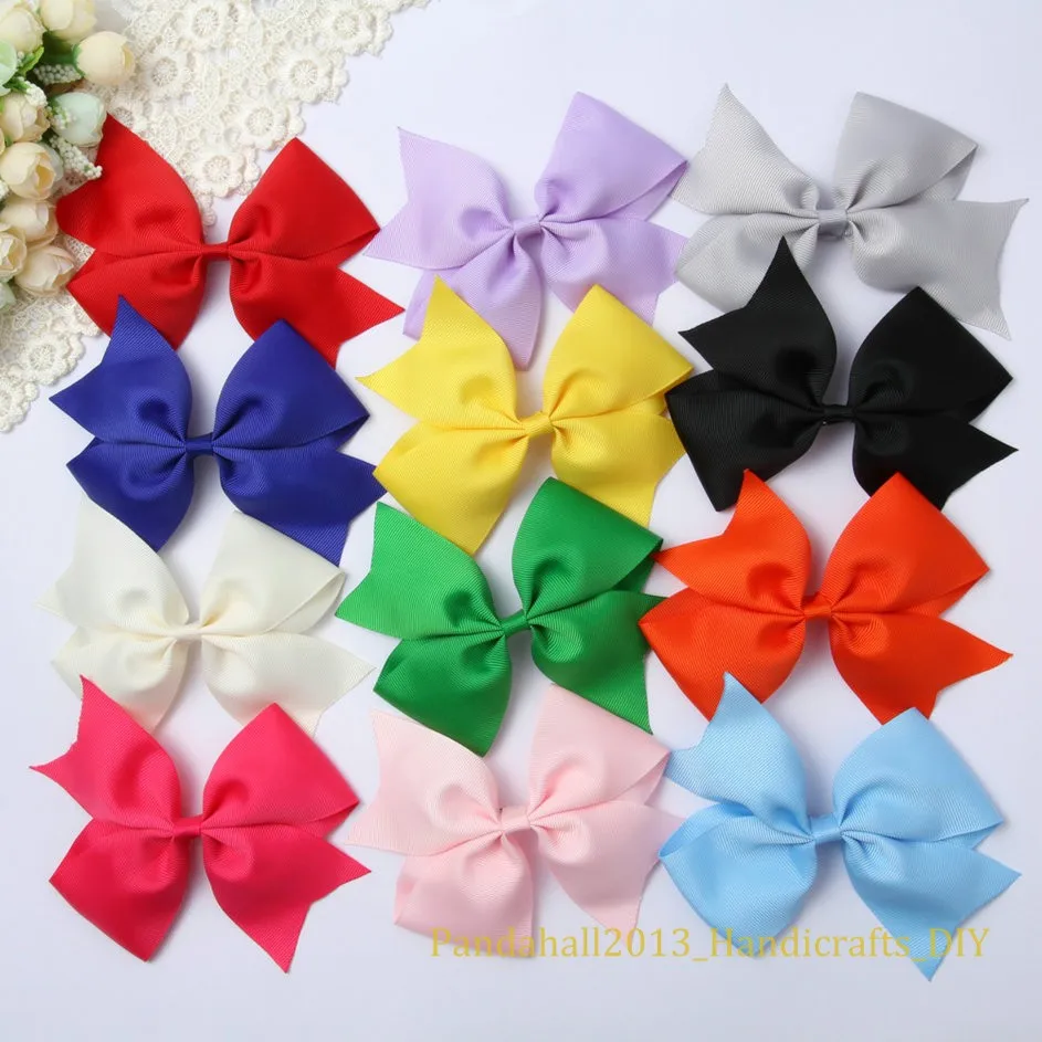 12 Pcs5 &quotGrosgrain Ленточные бантики для волос девочек бант Бутик с заколками заколка