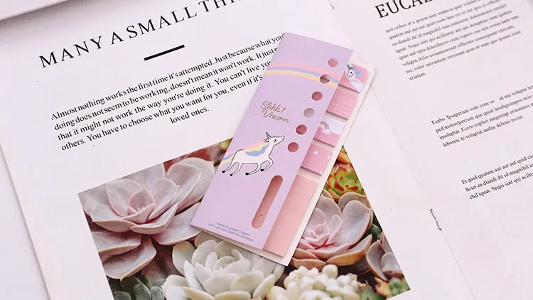Purple Многофункциональный Kawaii Мультфильм Единорог N Times Стикеры для заметок колодки молочные вкладка для планировщика блокнот животное Закладка канцелярские принадлежности - Цвет: Purple