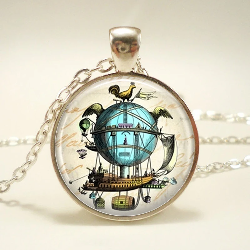 Ювелирные изделия в стиле стимпанк самолет ожерелье с воздушным шаром