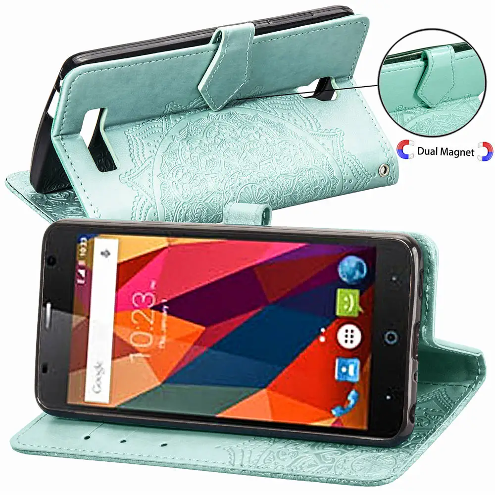 Магнитный кожаный флип чехол для ZTE L5 Plus A510 V7 Lite кошелек с отделениями карт