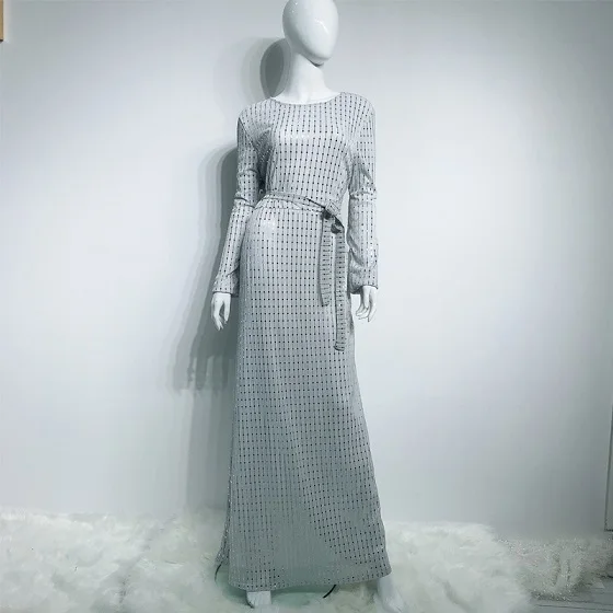 white long dress Мусульманское женское Макси-платье Sukienka, хиджаб, вечернее коктейльное Бурка абайя, Дубай, исламские платья, Ближний Восток, Vestidos - Цвет: white long dress