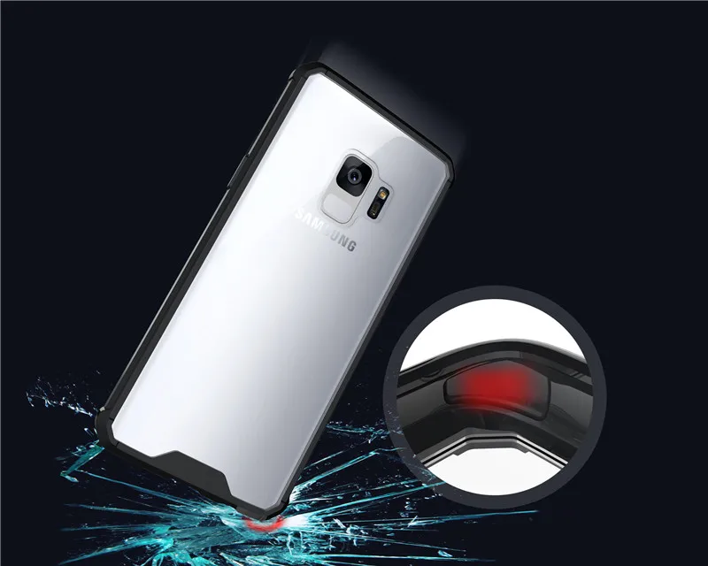 For Samsung Galaxy S9 Case Rugged Armor Transparent Hybrid Shockproof Holster Hard Phone Protective Cove |