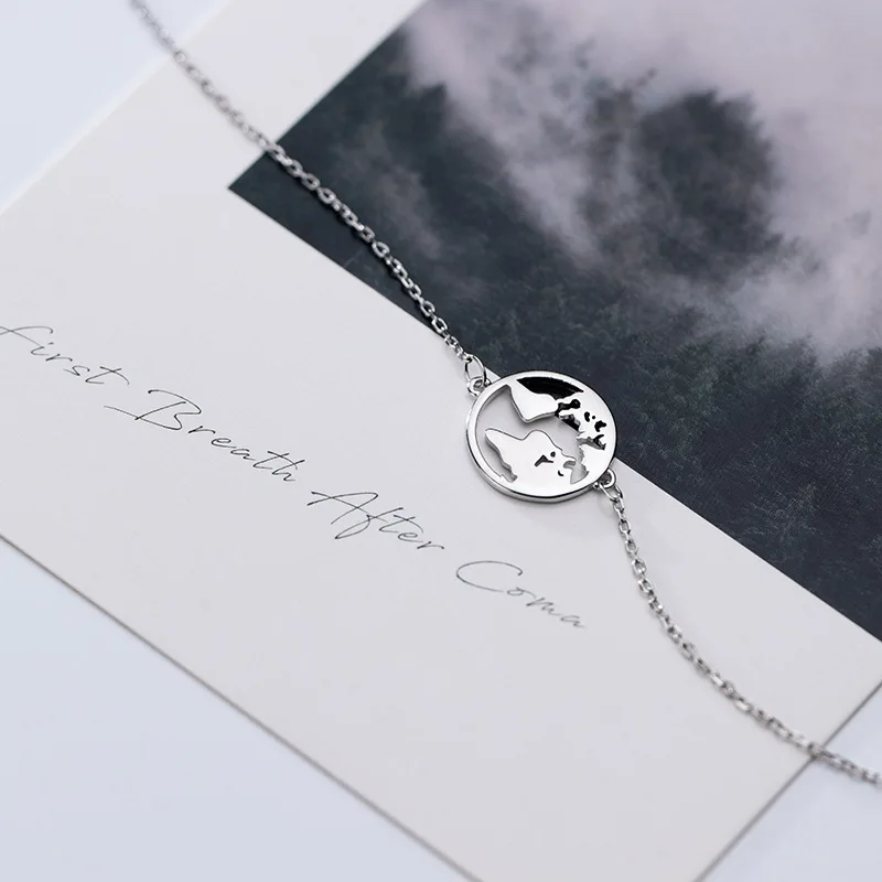 Оригинал INS оригинал. Серебряное ювелирное изделие с картой браслет-цепочка для