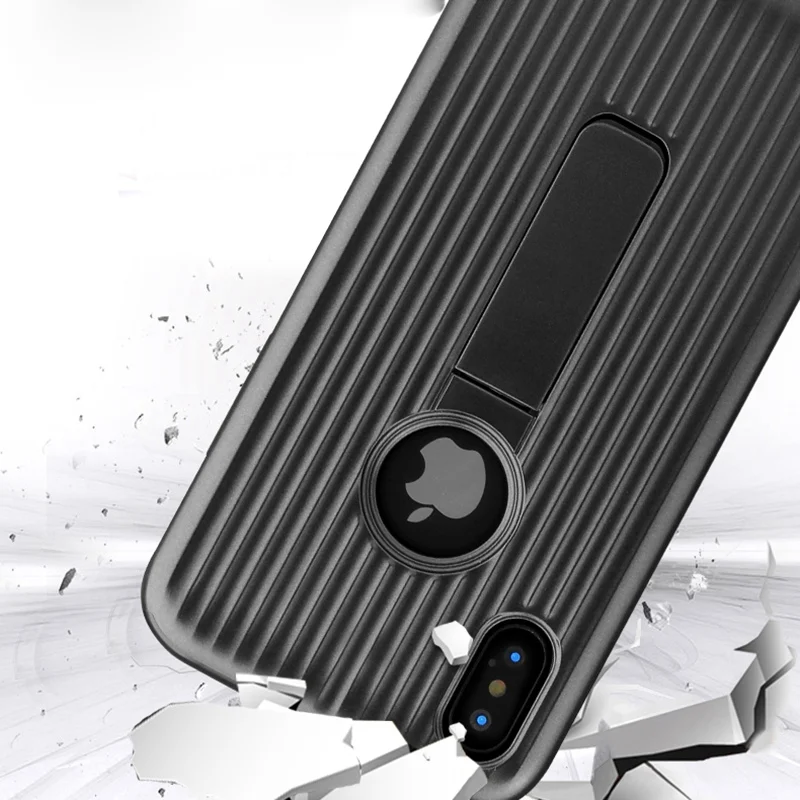 Anti-Shock Magnetic Kickstand Back Cover for iPhone 6 6S 7 8 Plus Case Luxury 360 Shockproof Protective X |