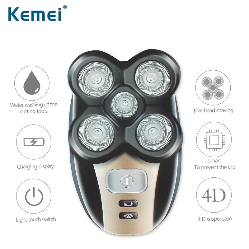 Kemei 5 в 1 электробритва лезвий головки электрические бритвенные аккумуляторные
