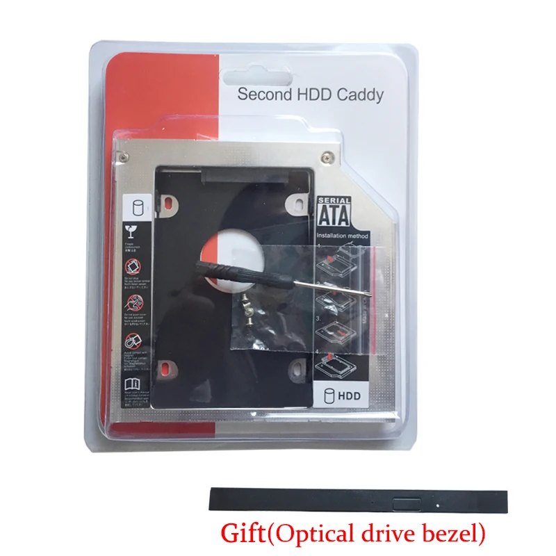 

9.5MM 2nd HD HDD SSD Hard Drive Caddy For Toshiba Satellite L50-A L50-B L50-C L50D-B-1C1 Series(Gift Optical drive bezel)