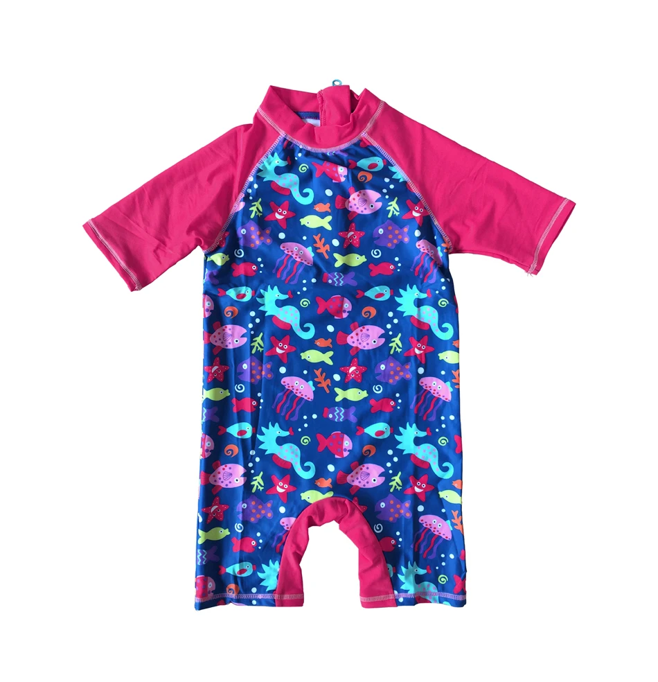 Bonverano (TM) купальник для маленьких девочек UPF 50 + защита от ультрафиолета S/S сзади