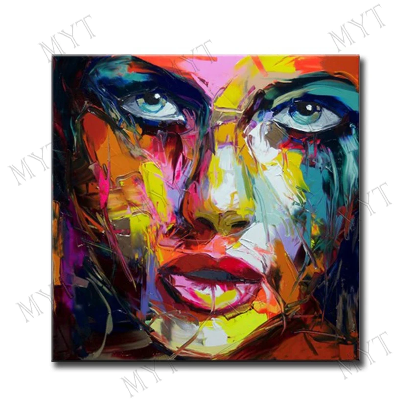 MYT Several Style 100% Handmade Knife Oil Painting Face Paintings Abstract Picture Modern Canvas Wall Art Pictures Unframed | Дом и сад
