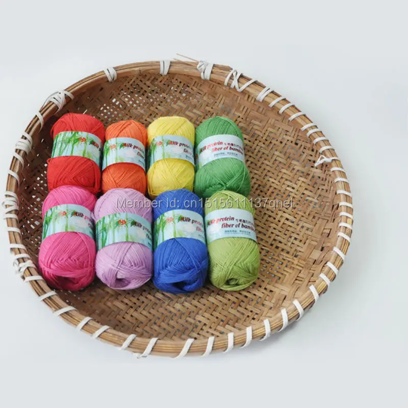 Бесплатная доставка 50 г/шар Бамбуковая молочная шелковая Модальная тонкая пряжа