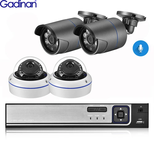 8CH NVR and 4 Camera Gadinan 8CH 4MP POE камера безопасности комплект системы H.265 4MP аудио IP камера ИК Открытый водонепроницаемый CCTV видео наблюдения NVR комплект - Цвет: 8CH NVR and 4 Camera