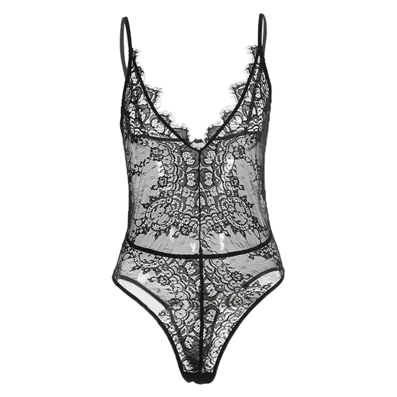 Сексуальное женское нижнее белье Babydoll с глубоким v-образным вырезом кружевное