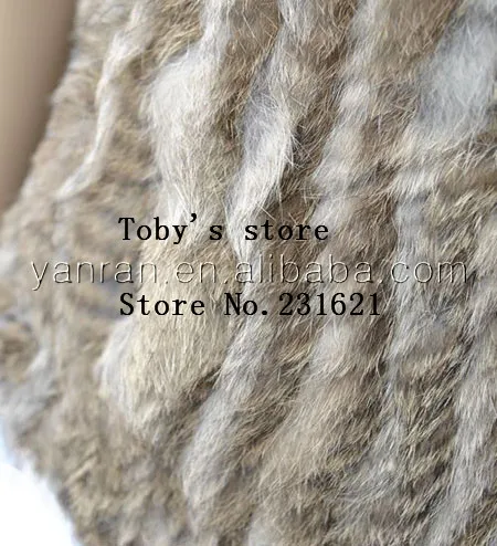 

Autumn and winter women's 100% genuine leather rabbit fur knitted vest winter fur waistcoat outwear