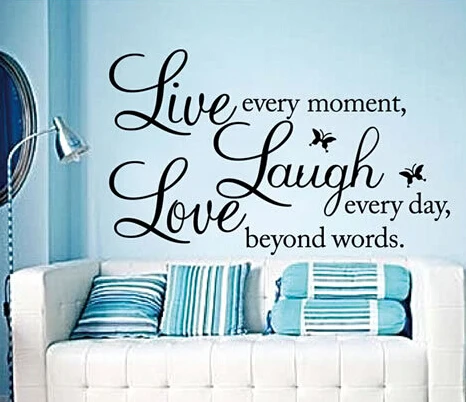 Sales-Promotion Live Love Laugh Letters Transprent Waterproof Vinyl Wall Quotes DecalPVC Home Decor Stickers | Дом и сад