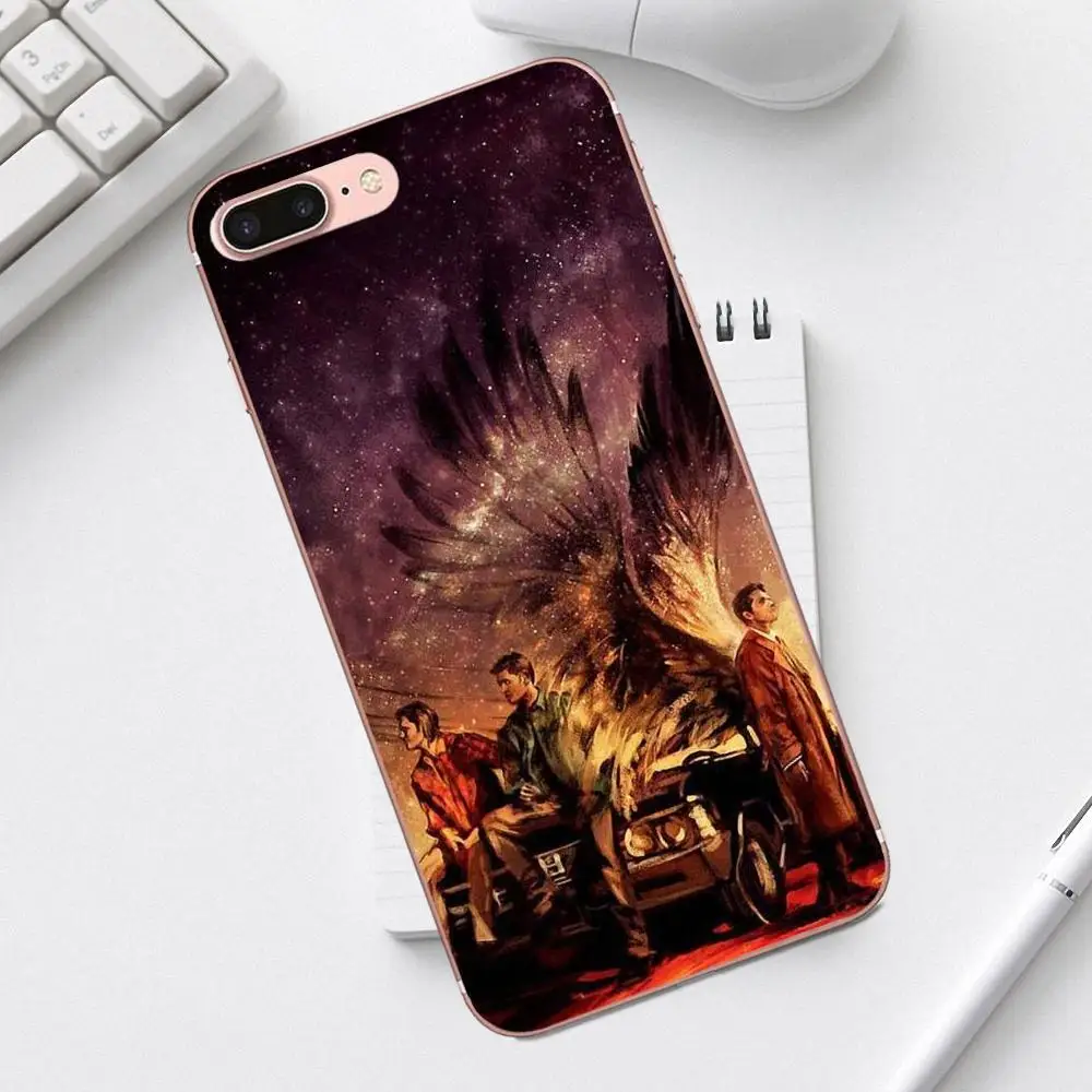 Сверхъестественное искусство кастиеля для iPhone 4 4S 5 5C SE 6 6S 7 8 Plus X XS Max XR Galaxy A3 A5 J1 J3 J5 J7 TPU стиль