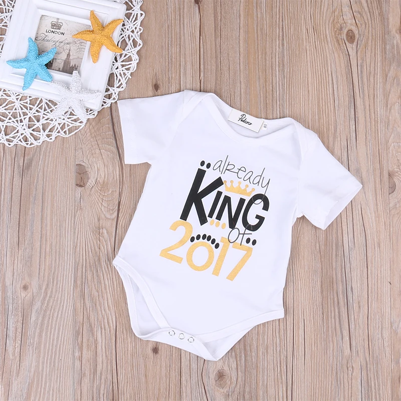 Комбинезоны для новорожденных мальчиков King 2017 младенцев Милый хлопковый