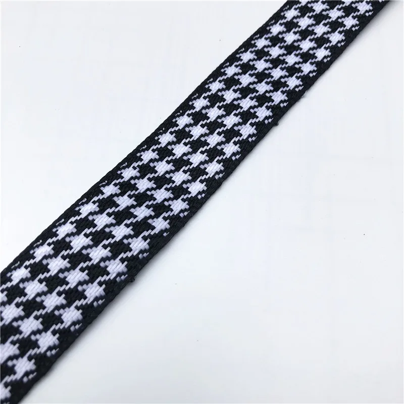 Black white 5yards Горячая 25 мм " решетки печатные полиэфирные ленты банты Рождественская упаковка DIY Швейные волосы подарок декор ремесло аксессуары 5 ярдов - Color: Black white 5yards