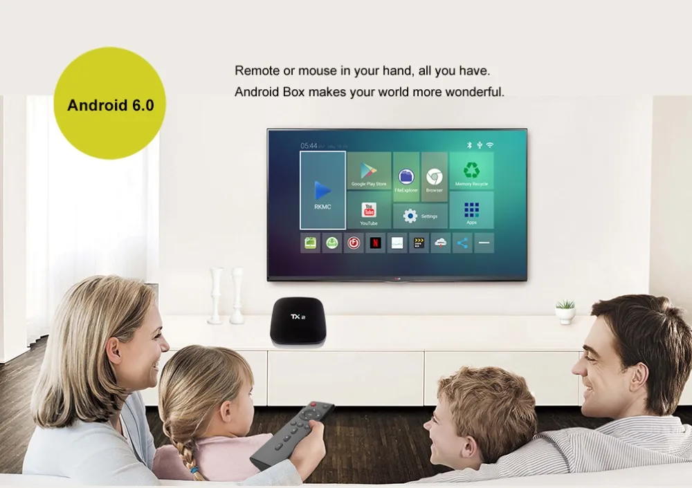 TX2 2 Гб 16 Rockchip четырехъядерный процессор RK3229 Android 6.0.1 TV BOX Bluetooth 1 4K 60tps 4 ГГц WiFi