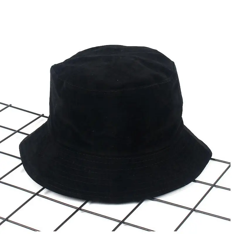 black Новинка, Осень-зима, Панама, вельвет, унисекс, модные шапки Bob, хип-хоп, Gorros, для мужчин и женщин, Панама, теплая, ветрозащитная, Панама - Цвет: black