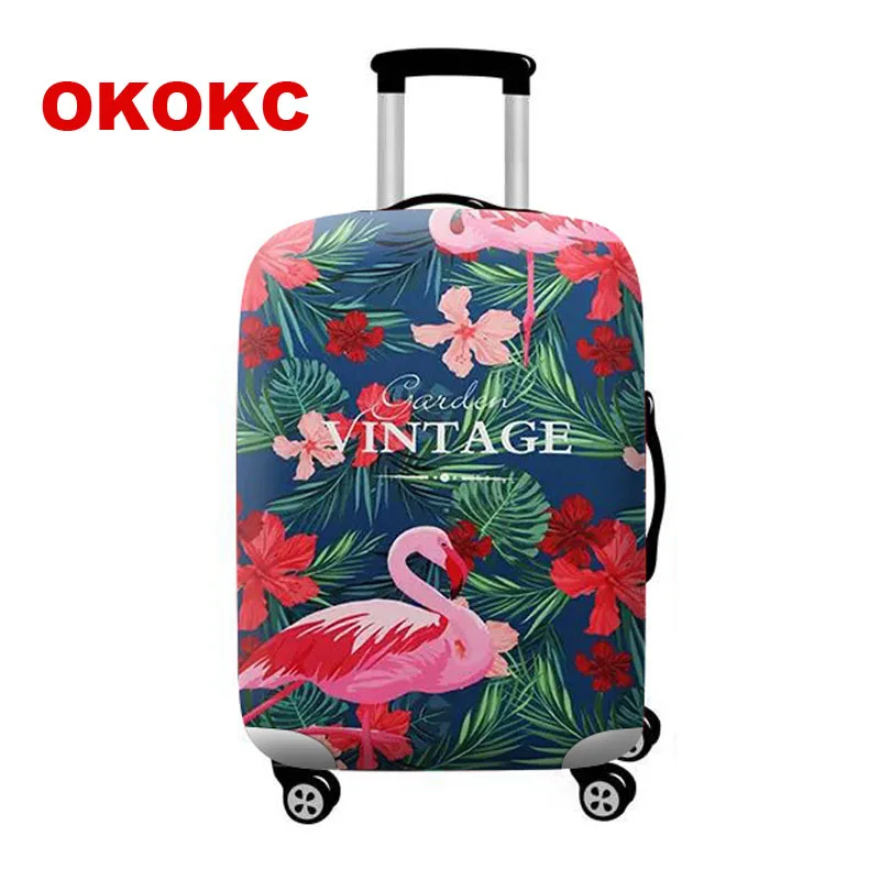 Защитный чехол на чемодан OKOKC Flamingo растягивающийся для S / M L XL подходит чехлов 18 32