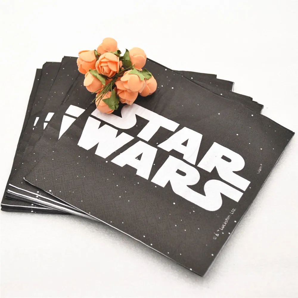 

20pc/bag Cute Star War Cartoon Party Supplies Paper Napkin Birthday Party Decoration and Star War Party Supplies Favors Kids