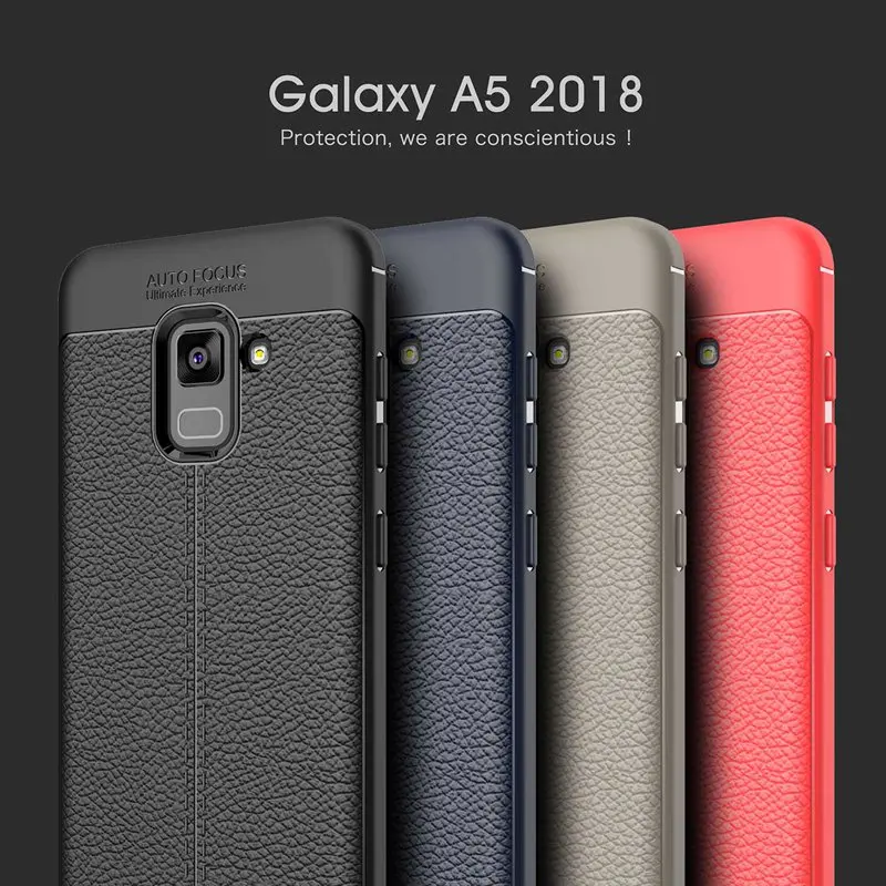 Upaitou мягкий чехол TPU для Samsung Galaxy A5 2018 кожаный Текстура силиконовый A8 телефон |