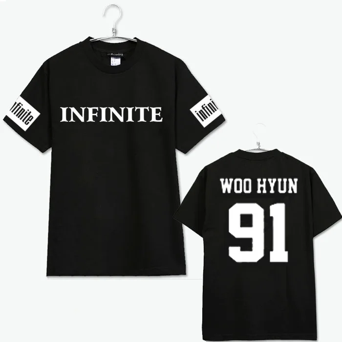 Infinite KPOP 2018 новое летнее пальто в Корейском стиле хлопковый черный с буквенным
