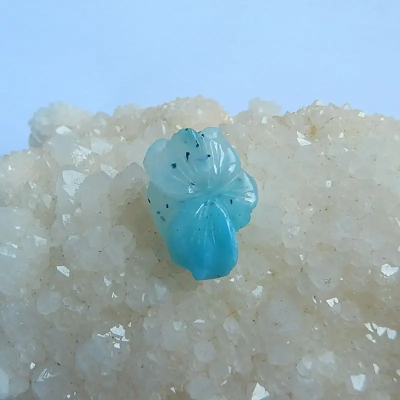 Натуральный камень резной цветок драгоценный кабошон Ларимар бусина 20x15x5 мм 1 50 г