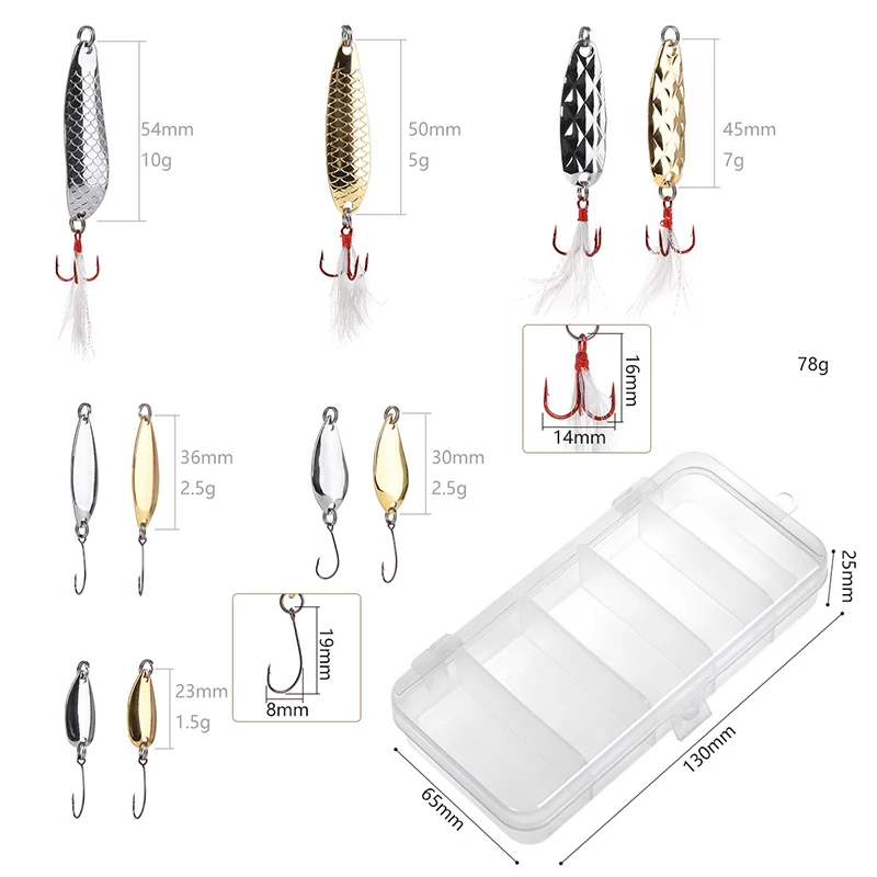 

10pcs Fishing Lure Hard Lures Bass Trout Salmon 3D Lifelike Baits with Hooks 5 Grid Box ASD88