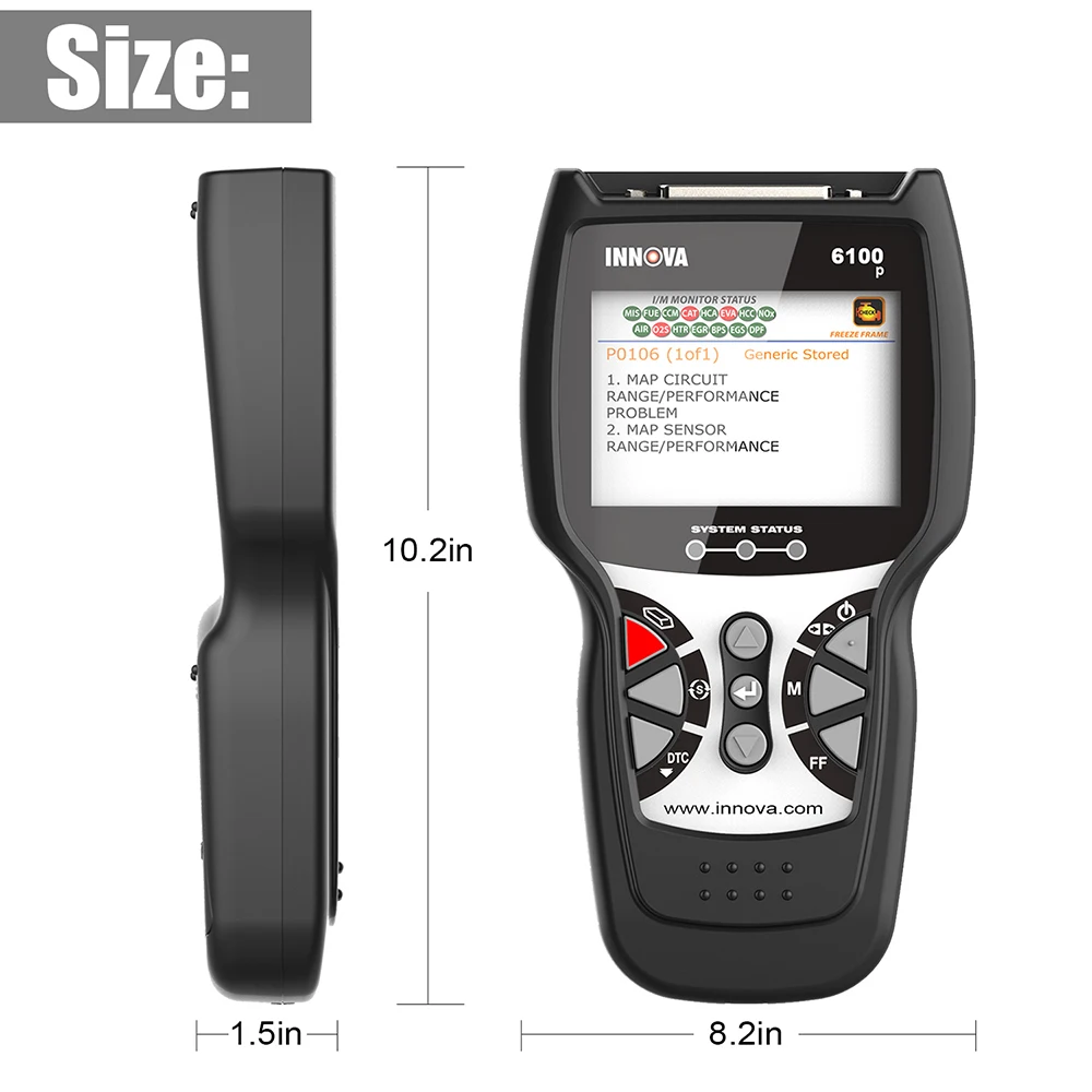 Innova 6100P Профессиональный сканер OBD2 код двигателя считывающий инструмент ABS SRS