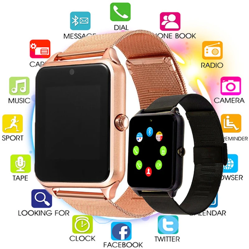 Z60 Смарт часы GT08 Plus металлические со слотом для sim карты Push Message мужские Bluetooth