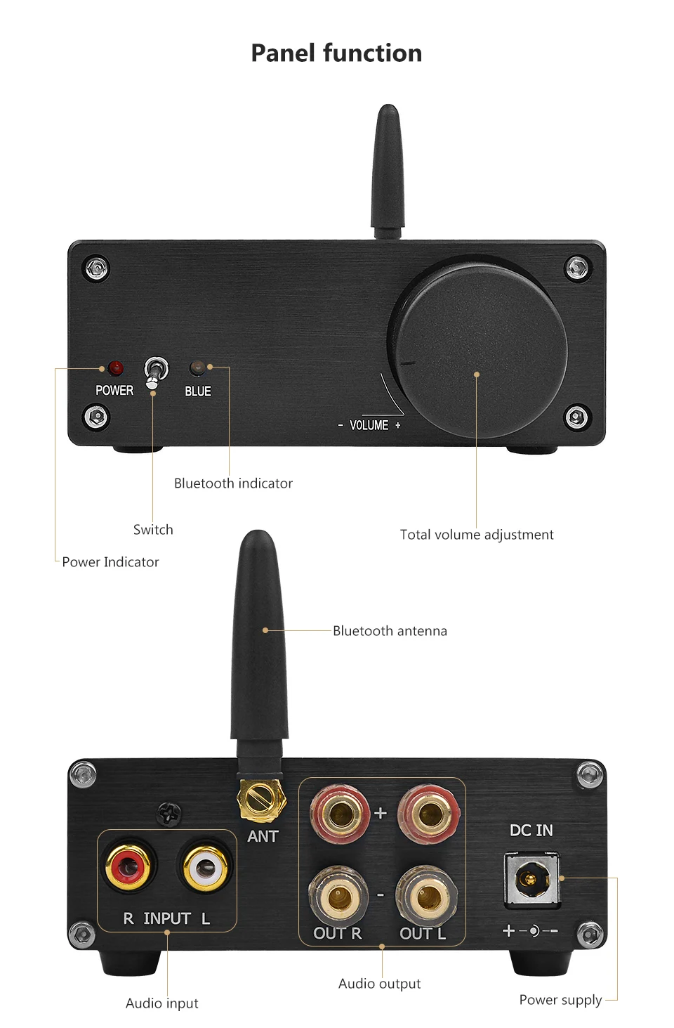 AIYIMA TPA3255 Bluetooth 5,0 высокомощный цифровой аудио усилитель класса D 2,0 канал 325 Вт* 2 ампер ЦАП PCM5102 декодирование для телефона