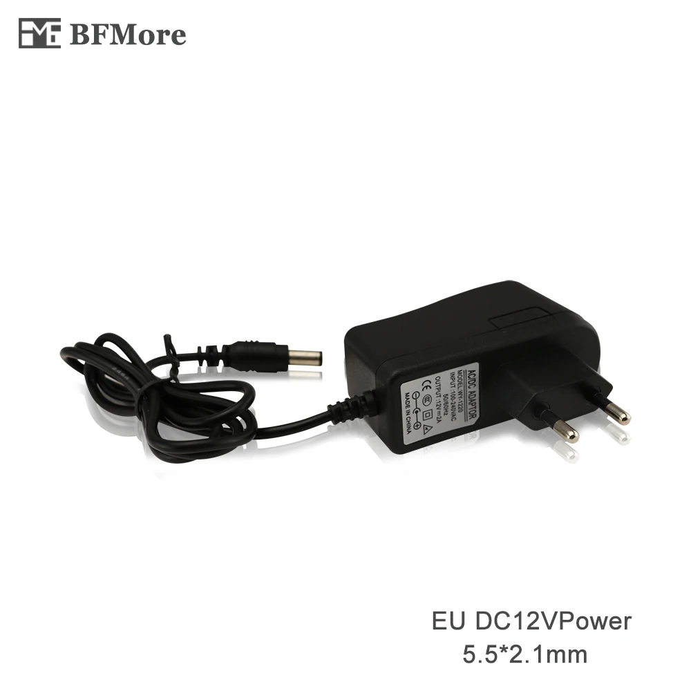 BFMore CCTV System EU Power Adapter AC 100~240V 50/60Hz Input to DC 12V 2A 2000MA Output Standard for FreeShipping | Безопасность и