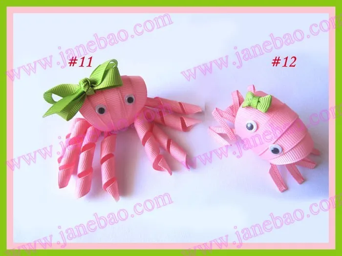 Бесплатная доставка 30 шт. зажимы для бантов девочек клоун краб собака дельфины