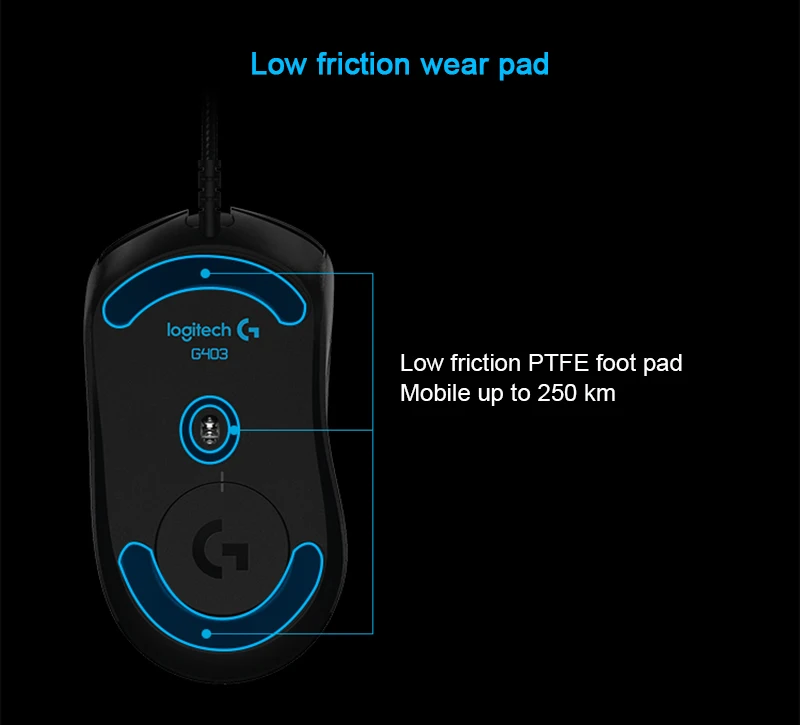 Игровая мышь logitech G403 проводная мышь RGB 12000 dpi FPS С сенсором PMW3366 для геймеров