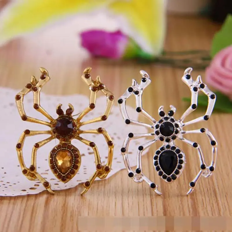 Brooch -PFS- Hot Salee Retror Crystal Men's Suit Spider Insect Animal Pin Jewelry #1580536 | Украшения и аксессуары