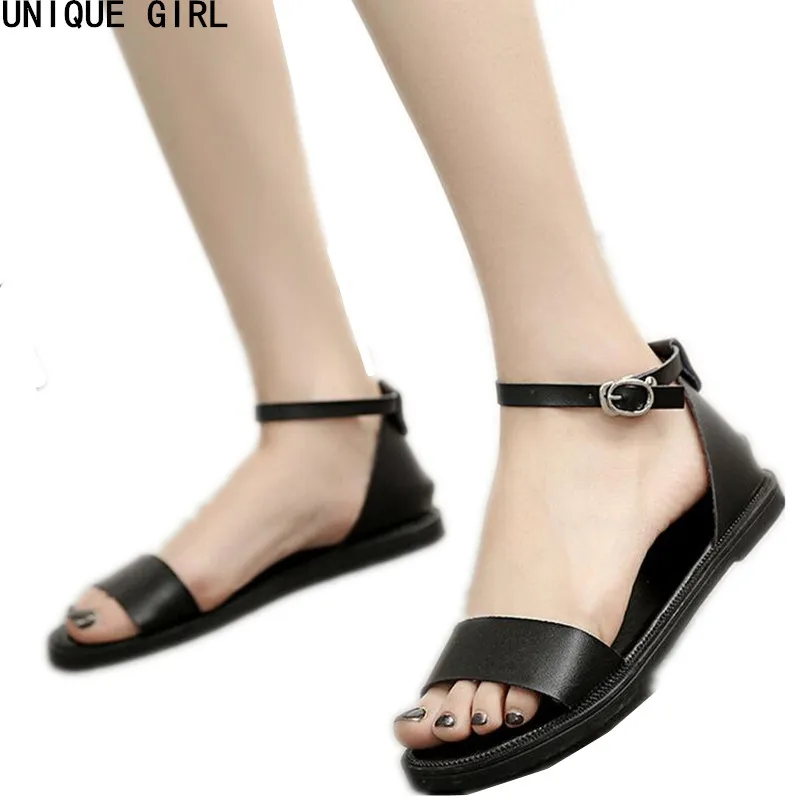 УНИКАЛЬНЫЙ ДЕВУШКА Женщина Мода Лодыжки Ремень Сандалии Рим Вьетнамки Квартир