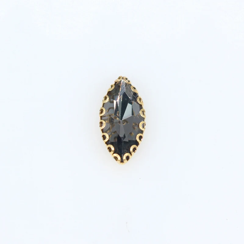 black diamond Новое поступление! Все размеры, конский глаз, плоская задняя сторона, Швейные Хрустальные стеклянные камни, пришитые стразы, 4 отверстия, кружевные украшения для одежды - Цвет: black diamond