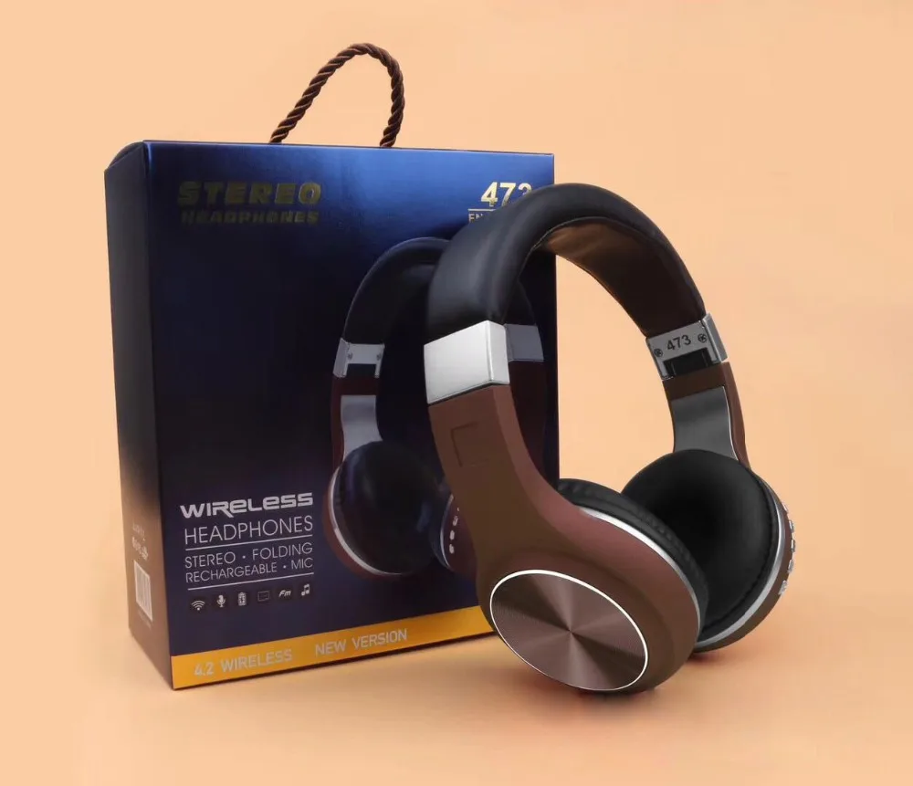 Стерео наушники bluetooth Музыкальная гарнитура FM и поддержка sd-карты с микрофоном