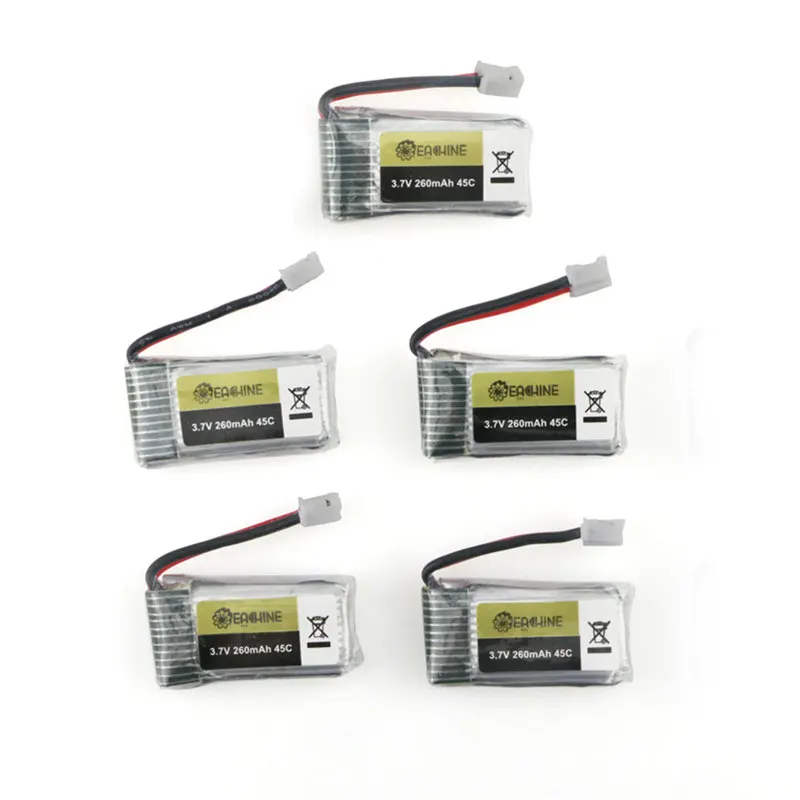 5 шт. Eachine E010 E010C E011 E013 3 7 В 260 мАч 45C Lipo батарея USB зарядное устройство Разъем для RC