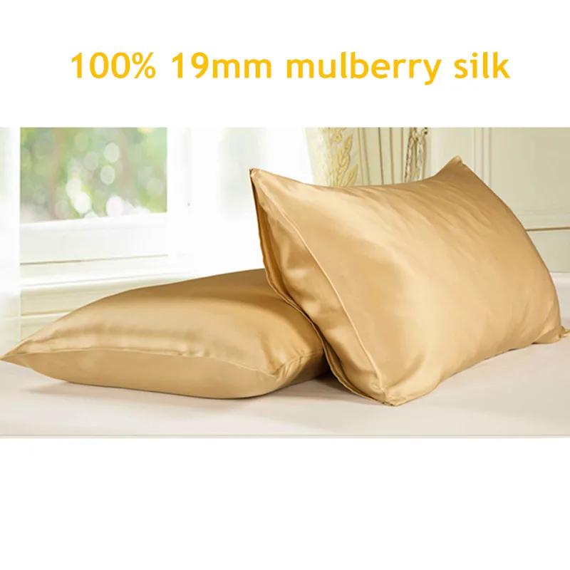 100% Pure 19mm Silk Pillowcase Housewife Both Sides Pillow Case Sham Cover for Skin Care Stardend Queen King Size | Дом и сад