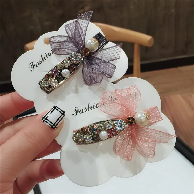 

Заколка для волос женская, кружевная, черная, с кристаллами, 1 шт., 2018