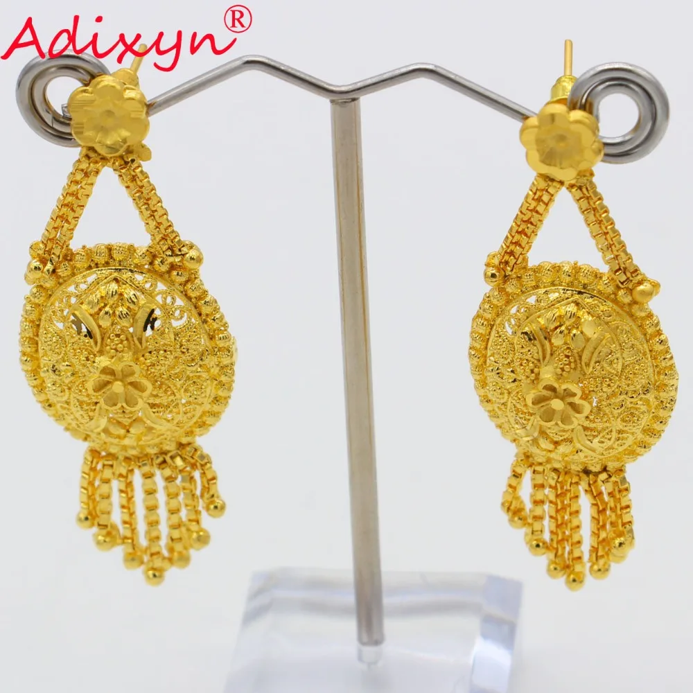 Adixyn индийские серьги с кисточками для женщин золотые свадебные