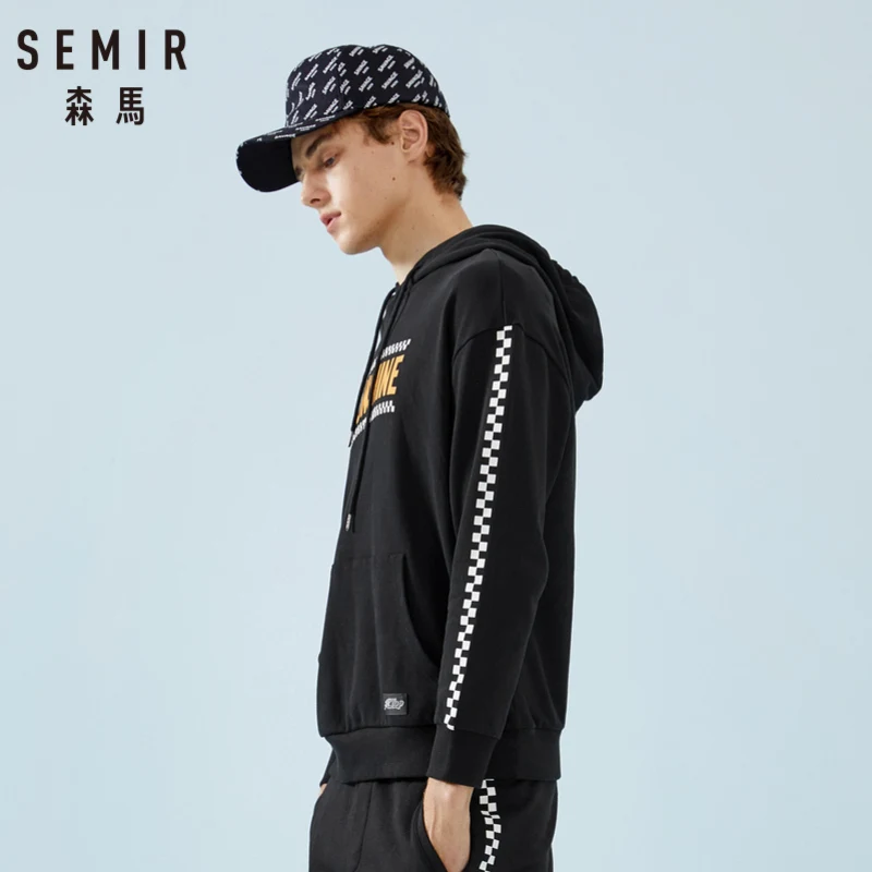 Мужская толстовка с капюшоном SEMIR повседневная весенне-осенняя и рукавами в