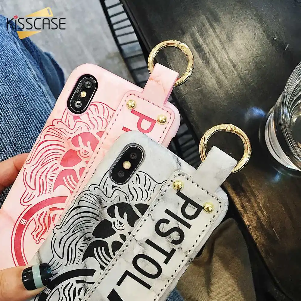 KISSCASE модный браслет-держатель чехол для телефона iPhone 7 6S 8 XR XS MAX X с животным