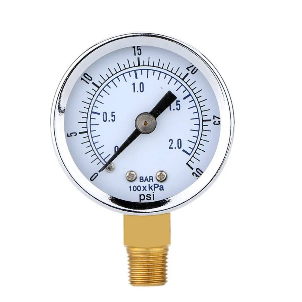 Манометр Мини Портативный 0 30 PSI 2bar NPT манометр масла воды двойного масштаба