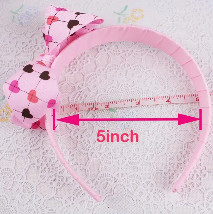 

12pcs Free Shipping Girls Valentine's Day Heart Ribbon Bow Headband