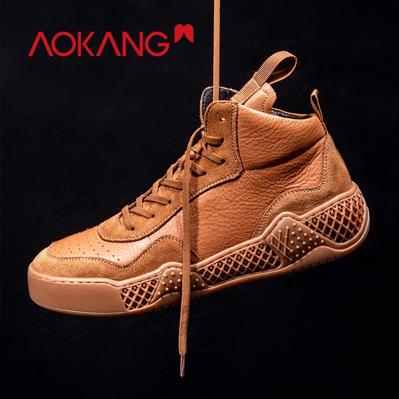 AOKANG/2019 г. летняя повседневная обувь мужская из натуральной кожи дышащая легкая на